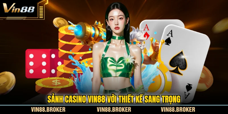 Sảnh casino VIN88 với thiết kế sang trọng